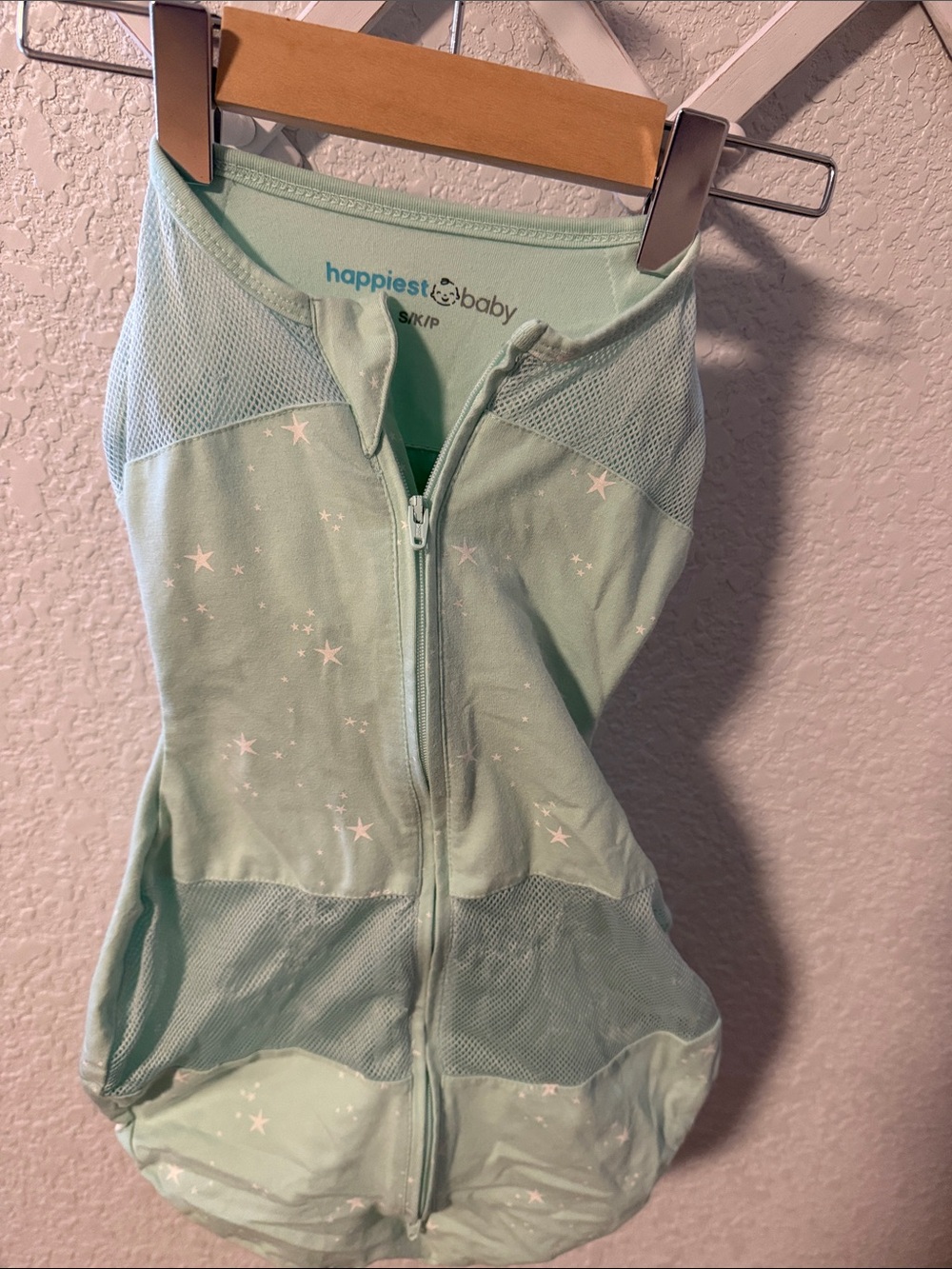 happiest baby Mint Star Zip Swaddle Sleep Sack